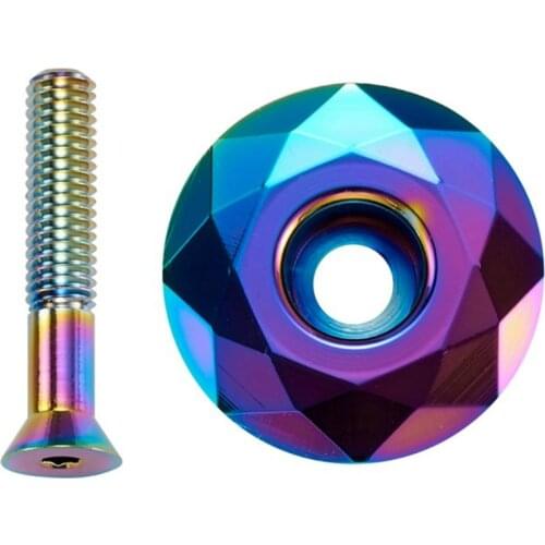 MTB Bicycle Headset Top Cap Oil Slick Aluminum Mountian Bike Stem Top Cap Ultralight 28.6mm 1 1/8" Stem Top Caps BMX Bowl Covers