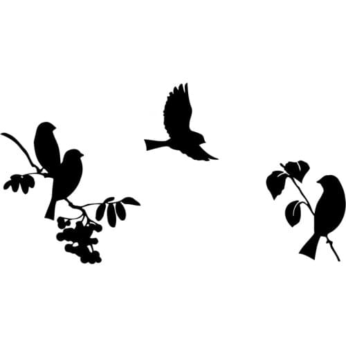 18.9cm*10cm Bird Tree Vinyl Car-Styling Stickers Decals Vinyl Decor
