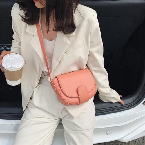 FANTASY 2020 New 6 Solid Colors PU Saddle Bags Women Trendy Fashion Messenger Shoulder Crossbody Bags Lady Good Quality Handbags
