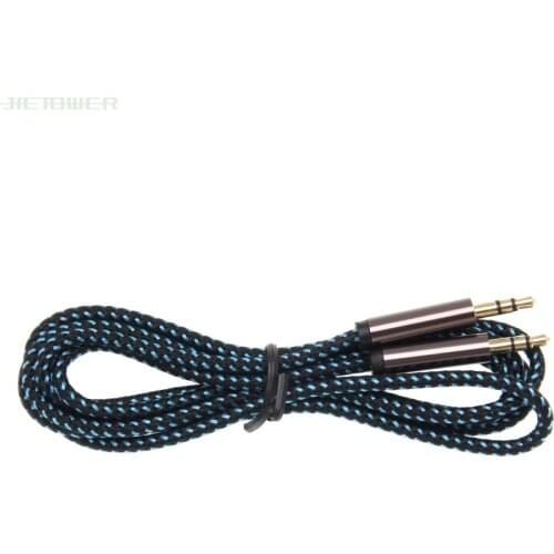 1.5M Nylon Aux Cable 3.5mm Male To Male Jack Auto Car Audio Cable Kabel Line Aux Cord for Iphone Xiaomi Speaker 50pcs Wholesale