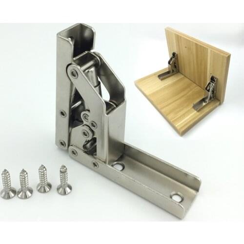 1 Pair 2pcs of stainless steel 90 degree folding hinge bracket hidden table holder hinge furniture accessories