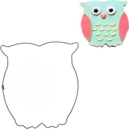 APRICOT Stainless steel 1pcs Lovely Owl Shape Cookie Molds Cute Anmial Cookie Cutter Mousse Ring Tools