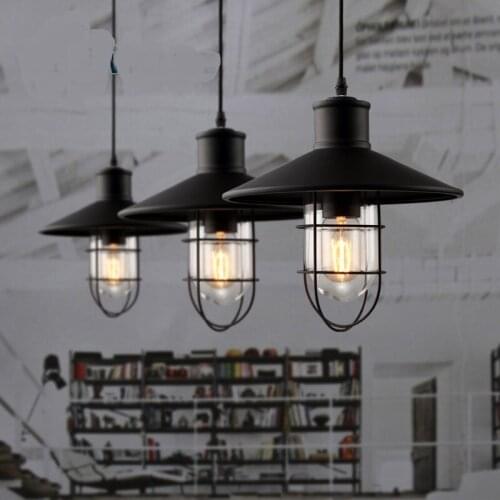 Creative single head NEW 1Pc Light House Restaurant Bar Lof retro modern minimalist Pendant Lights wrought iron balcony Bar