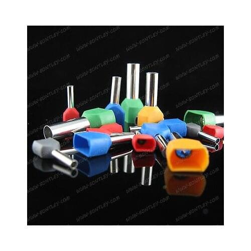1000pcs 14 AWG 2.5mm Pre-Insulated Terminals Wire Ferrules End Sleeve TE2510