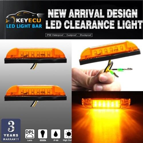 KEYECU 2PCS amber LED Strip Light Maker Light 4" Great Utility Light Indoor & Outdoor Lighting universal use on any application