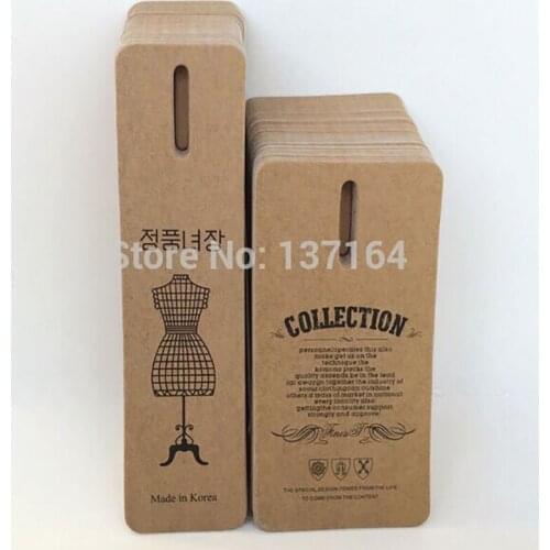 2000Pcs/Lot Kraft Custom Logo Swing Hang Tag Custom Black Logo 40x90mm Printting Garment Tag Customized Design