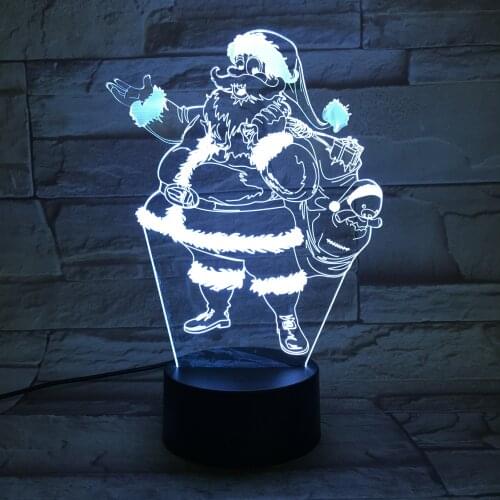 3D LED Lamp Creative Christmas Gift Night Lights LED Santa Claus Novelty Illusion Nightlight For Home Party Decor APP Control