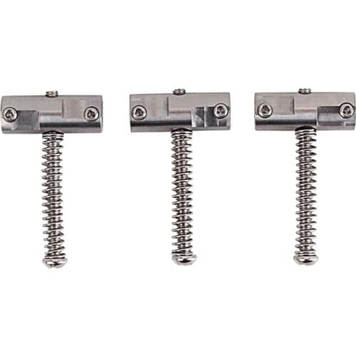 3x Vintage Style Fixed Compensated Saddle for TL Style Guitar Bridge Silver