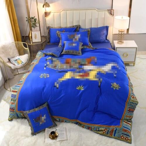 Luxury Bedding set Egyptian Cotton Duvet Cover Queen King Size Bed Linen Flat Sheet /Fitted Sheet Pillowcases 4/6pcs