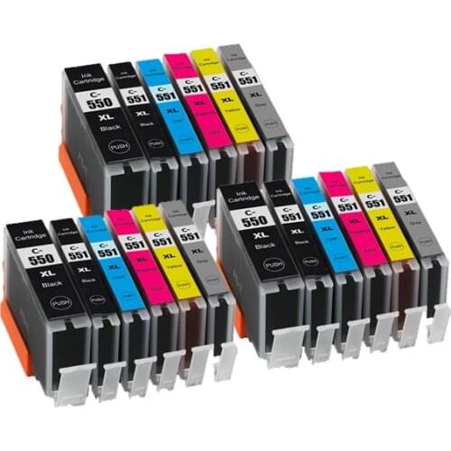 6 ink PGI 550 BK /CLI 551 BK/ C/M /Y /GY 6 COLOR compatible ink cartridge for canon PIXMA MG6350 MG7150 IP8750 printer full ink