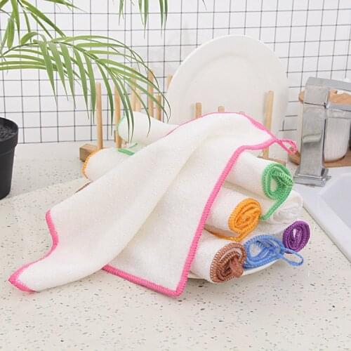 Bamboo Microfiber Dishcloths Anti-Fat Napkins For Kitchen Household Cookware Cleaning Tools ECO Products Useful Absorbent Rags