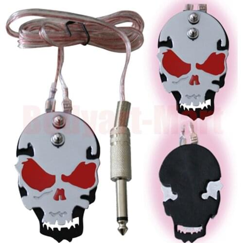 Free Shipping Skull Design Stainless Steel Tattoo Foot Switch Pedal Supply TFS19-RD
