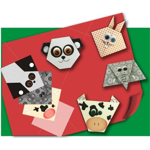 Origami Paper DIY Handicraft Instructional Animal Kraft Papers for Kids Beginners Training and School Craft Lessons