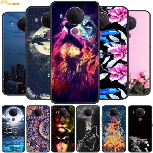 For Nokia 5.4 Case Lion Silicone Soft Phone Cover For Nokia G20 / C01 Plus Case Nokia5.4 TA-1340 NokiaG20 G 20 Black TPU Bumper