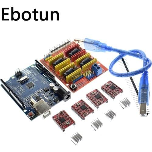 Cnc shield v3 engraving machine 3D printer + 4 A4988 drive expansion board + UNO R3 with USB cable