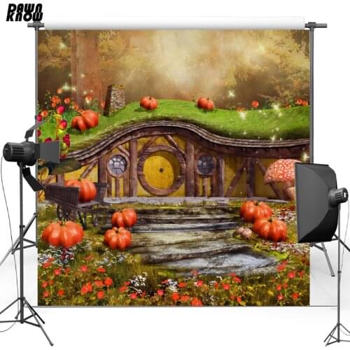 DAWNKNOW Halloween Vinyl Photography Background Pumpkin Fairy Tale Polyester Backdrop For Children Photo Studio F1708