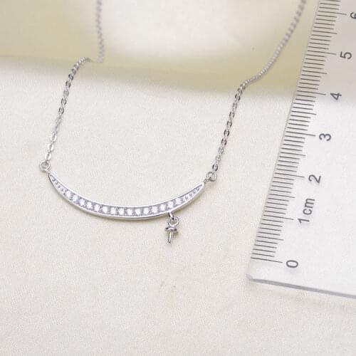Elegant Pearl Pendant Chain Jewelry Findings S925 Sterling Silver Pearl Pendant Necklace Accessory Women DIY Jewelry Components