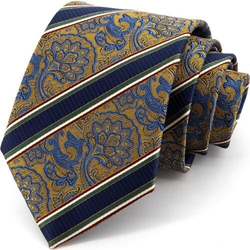 High Quality Jacquard Floral 8 CM Striped Ties For Men Fashion Business Dress Necktie Party Wedding Office Male Gift Box