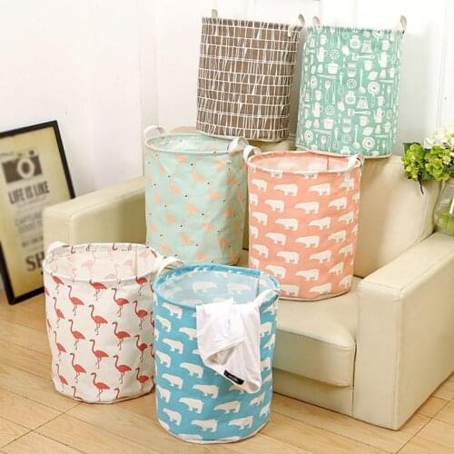 Laundry Hamper Dirty Cloth Basket Printing Waterproof Washing Bag Foldable Storage Organizer Home Bedroom Item Storage Basket