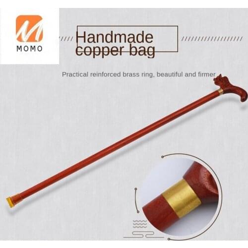 Elderly Solid Wood Faucet Crutches Elderly Log Non-Slip Rosewood Yellow Pear Wooden Crutches Walking Stick