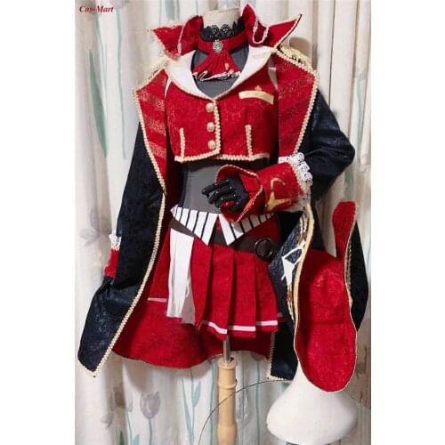 Anime Virtual Youtuber Houshou Marine Cosplay Costume Captain Red Uniform Dress Activity Party Role Play Clothing Custom-Make