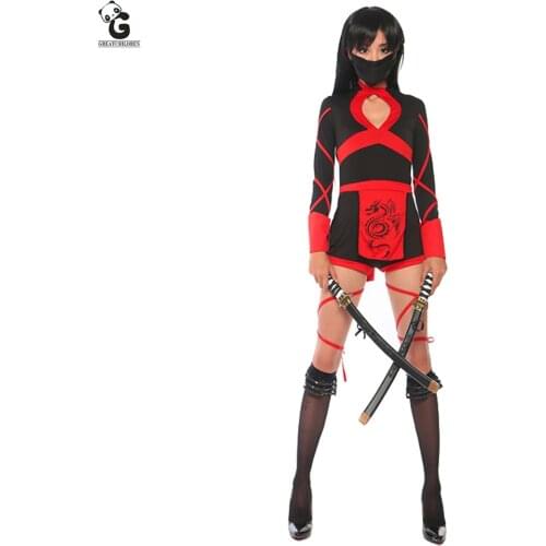 Ninja Costumes Sexy Cosplay Anime Halloween Costume for Women Adult Suit Superhero Ninja Jumpsuits Lady Fitness Dress