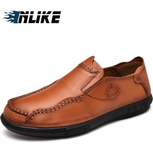 Men Casual Shoes Loafers Men Shoes Quality Genuine Leather Shoes Men Flats Breathable