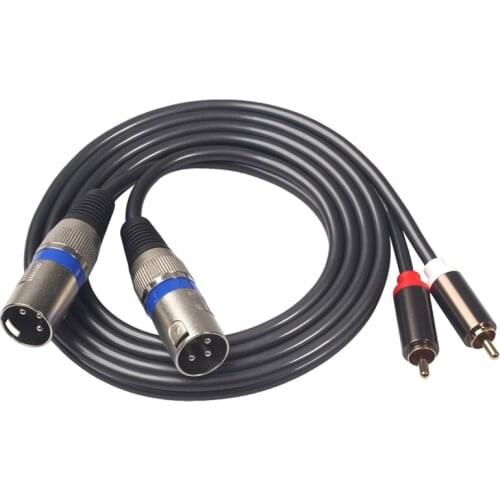 Top Deals 1.5M Dual Rca Male To Xlr Male Cable 2 Xlr To 2 Rca Plug Adapter Hifi Stereo Audio Extension Cable for Miniphone Speak