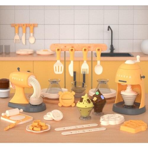 Kids Color Clay Noodle Machine Play Dough Ice Cream Machine Ice Cream Machine Childrens Girls Play House Kitchen Toys