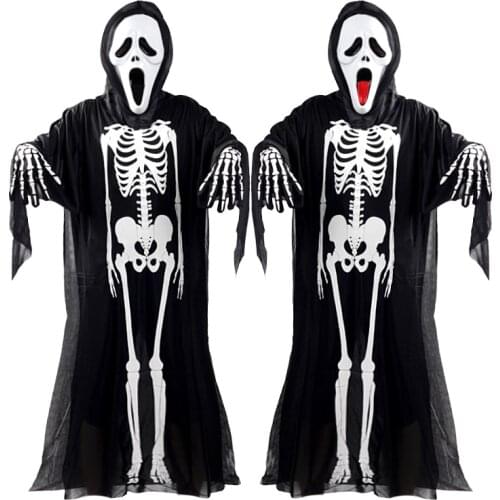 Cosplay Devil Mask Headscarf Vampire Shawl Skeleton Cloak Wizard Robe Ghost Specter Witch Scarf Cap Party Carnival Scary Costume