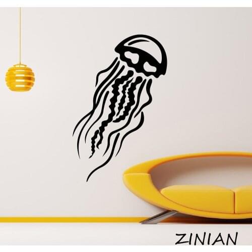 Animal Jellyfish Wall Stickers In the Bathroom Medusa Sea Ocean Wall Window Decals Waterproof Decal Mural Kids Playroom Z518