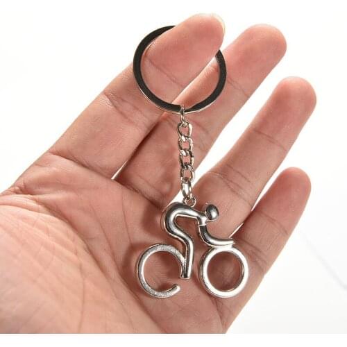 Metal Sporty Man Road Bicycle Figure Keychain Keyring Trinket Souvenirs Creative For Bike Cycling Lover Biker