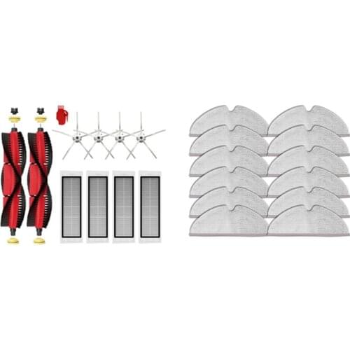 Washable HEPA Filter Main Brush with Mop Cloths Rags,for XiaoMi Roborock S5 Max S6 Pure S6 MaxV S5 Robot Vacuum Cleaner