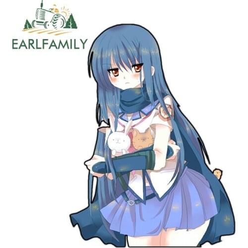 EARLFAMILY 13cm x 9.8cm For Angel Beats Car Anime Stickers Waterproof Decal Funny Sunscreen Scratch-proof Sticker Decoration