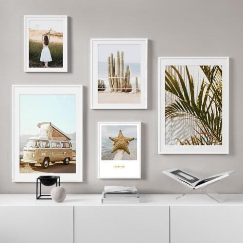 Wall Art Canvas Painting Cactus Starfish Plant Fashion Girl Nordic Posters And Prints Landscape Wall Pictures For Living Room