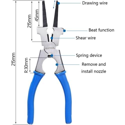 2021 New Multipurpose MIG Welding Pliers Flat Mouth Pincers Wire Cutting Spring Loaded