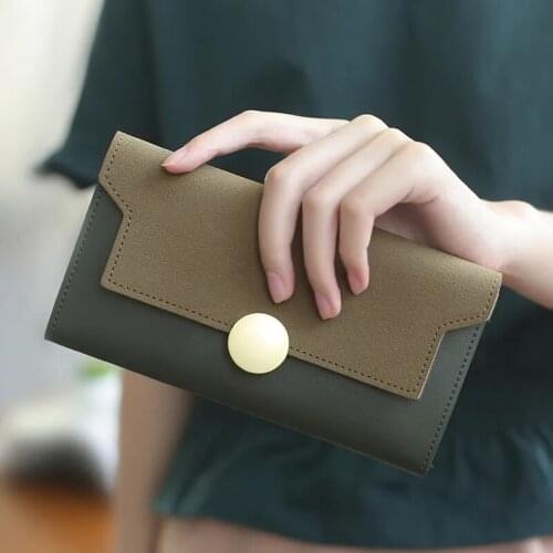 New Women Long Wallet Purses Round Hasp Coin Purse Lady Card Holder Wallets Female Fashion Clutch Money Bag PU Leather Wallet