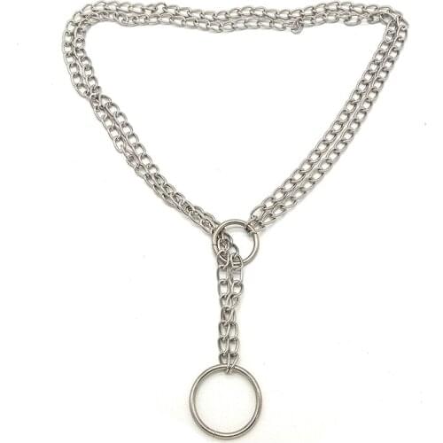 Women Men Punk Bdsm Curb Necklace Gothic Rock O Pendant Metal Link Chains Choker Collar Necklaces Fashion Jewelry