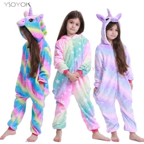 Kigurumi Pajamas Unicorn Kids Animal Licorne Onesies Winter Sleepwear Children Pajamas for Boys Girls Costume Baby Pyjamas Kids