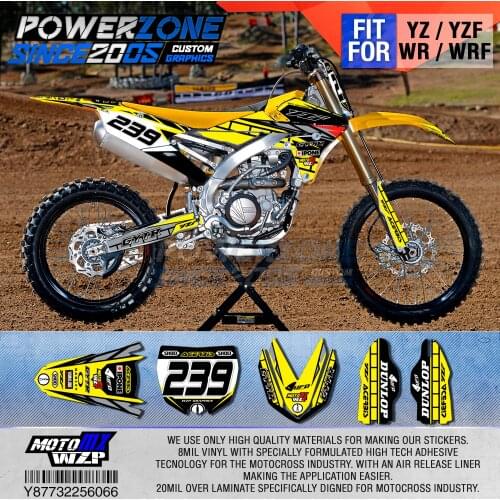 PowerZone Customized Team Graphics Backgrounds Decals 3M Custom Stickers For YAMAHA YZF250FX 14-18 YFZ 19 YZF450 14-17 18-19 066