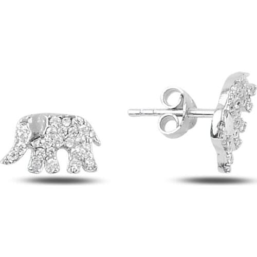 Silver Elephant Earrings