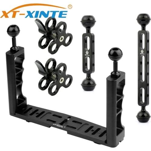 Underwater Diving Light Arm System Triple Clamp Tray Bracket Handle Grip Stabilizer Rig for Video Gopro DSLR Cam Torch