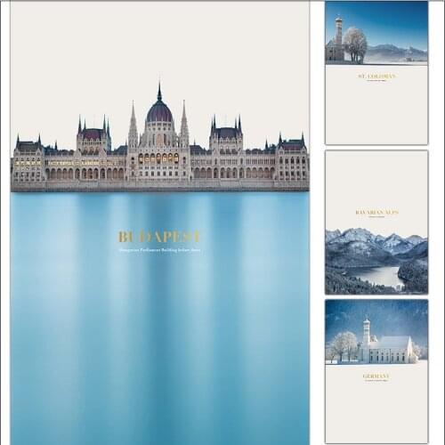 Modern Nordic Landscape Painting, Canvas Painting, Poster on the Top of Ice and Snow in the Alps, Letter Mural, Printing, Canvas