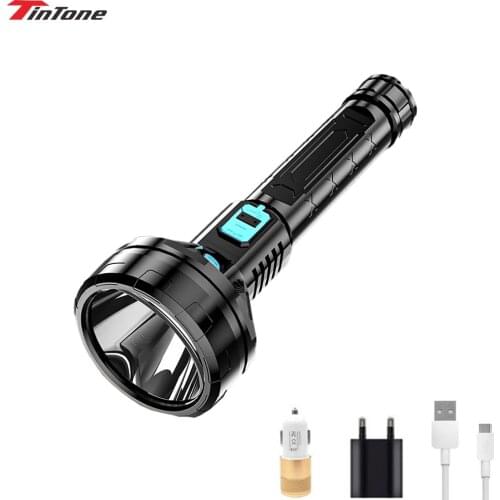 30000LM LED Flashlight Ultra Bright Torch USB Rechargeable Battery Built-in Lantern Waterproof Camping Lighting Spotlight