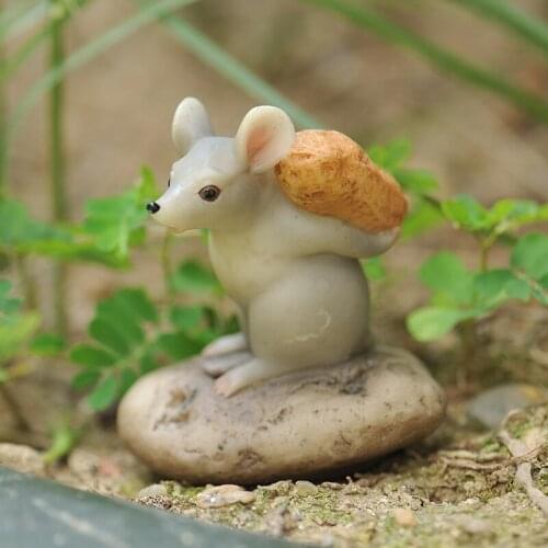 Outdoor Gardening Simulation Animal Ornaments Resin Cute Ldyllic Mouse Decoration Courtyard Garden Villa Figurines Crafts Decor
