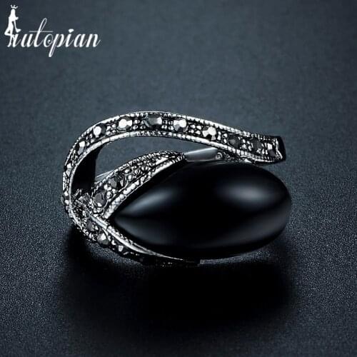 Iutopian Brand Tulip Vintage Retro Ring Anels For Women Two Colors Environmental Metal #AA1849