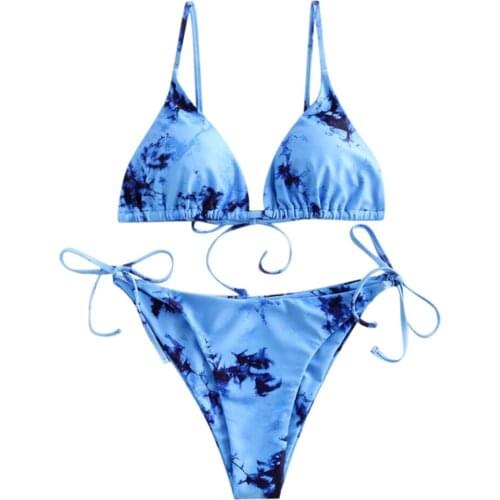 Women Summer Fashion Push Up Gradient Print Two Pieces Bikini Swimwear Bikini 2020