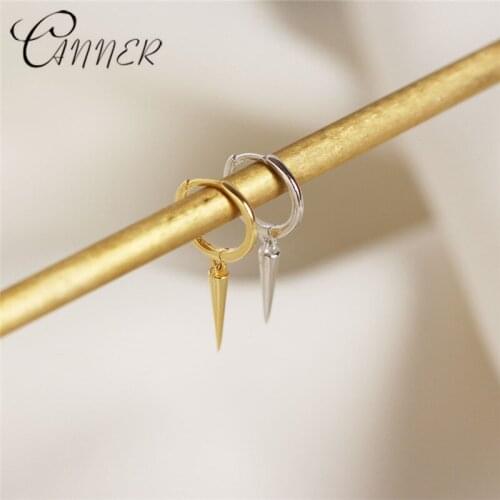 CANNER 2019 New Fashion Popular Earrings Womens Punk Style Rivet Spike Earings Korean Version 925 Sterling Silver Earrings Gift