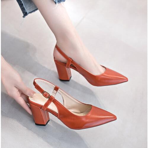 Spring New Women High Heels Outdoor Fashion Shoes Shallow Mouth Leisure Women Shoes Professional Work Shoes buckles Size34-39