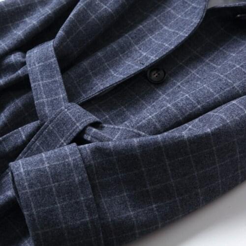 Female Wool 2020 Plaid Jacket Spring Autumn Long Coat Korean Fashion Woolen Coats and Jackets Women DC-1021 KJ5172